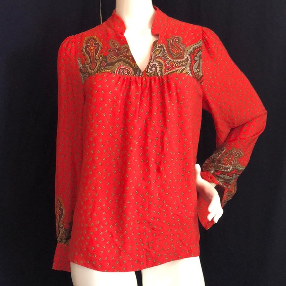 TIBI NEW YORK Red long sleeve blouse - Picture 1 of 8